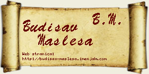 Budisav Masleša vizit kartica